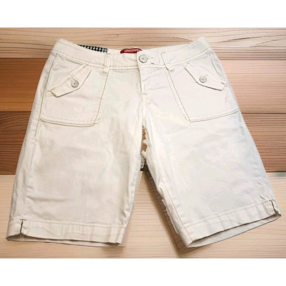 Union Bay Vintage Y2K Cargo Shorts Womens Junior Size 5 Beige 10" Inseam